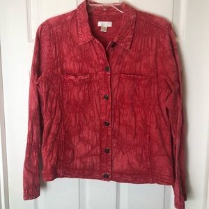 Christopher & Banks Red Light Weight Denim Jacket.   Size M